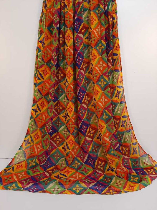 Printed Chiffon Dupatta - Multi - ZD227