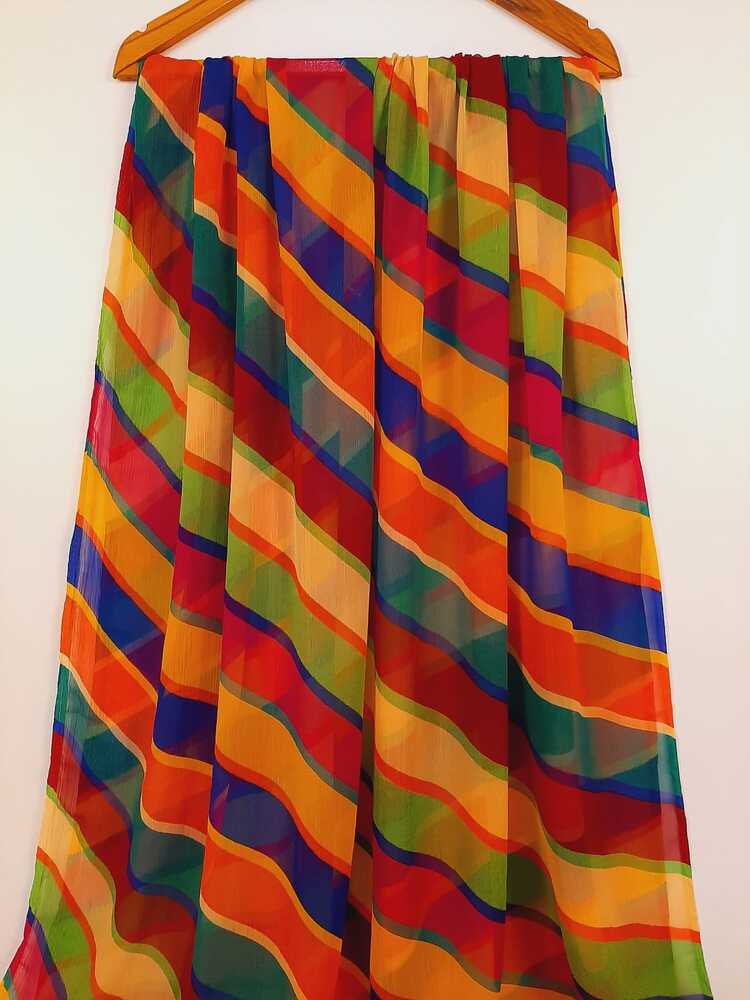 Printed Chiffon Dupatta - Multi - ZD228
