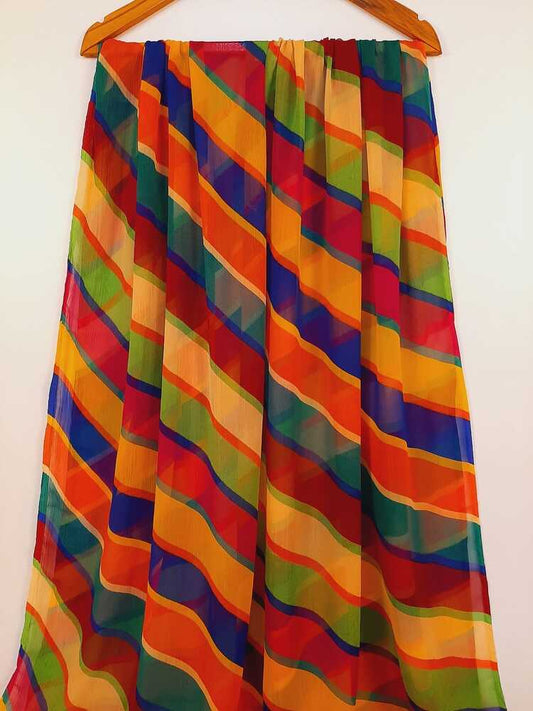 Printed Chiffon Dupatta - Multi - ZD228