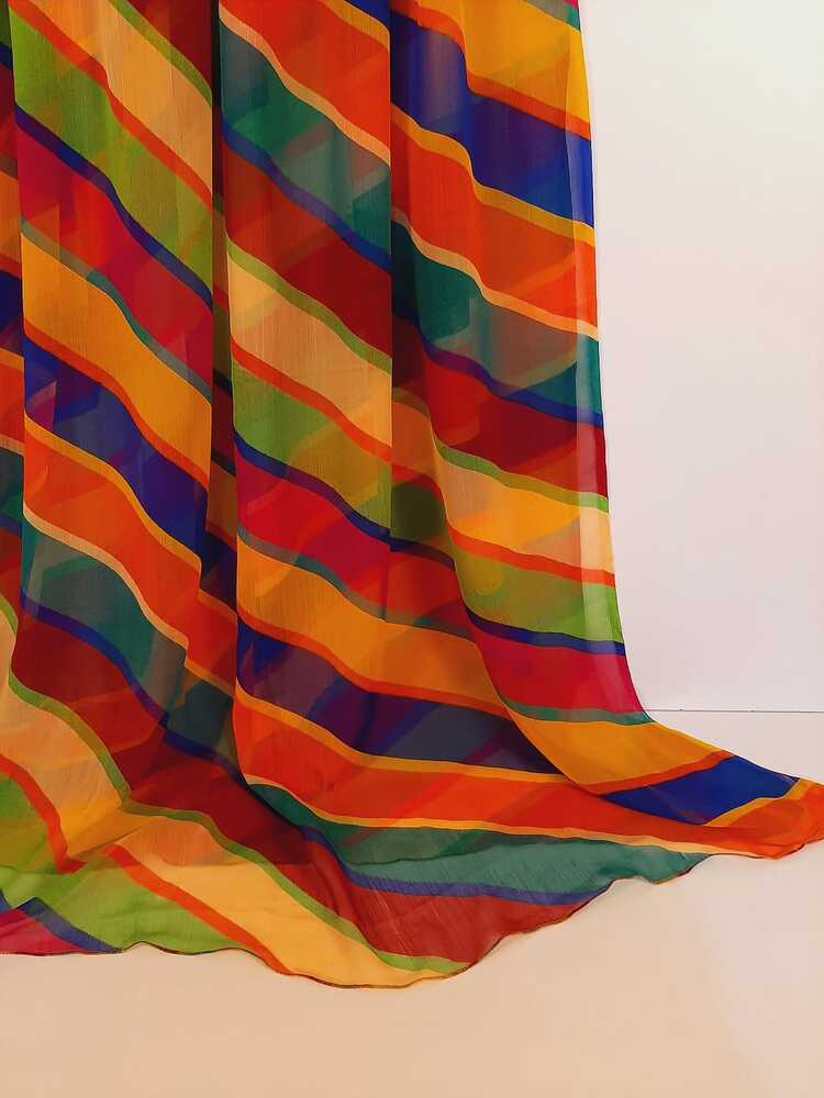 Printed Chiffon Dupatta - Multi - ZD228