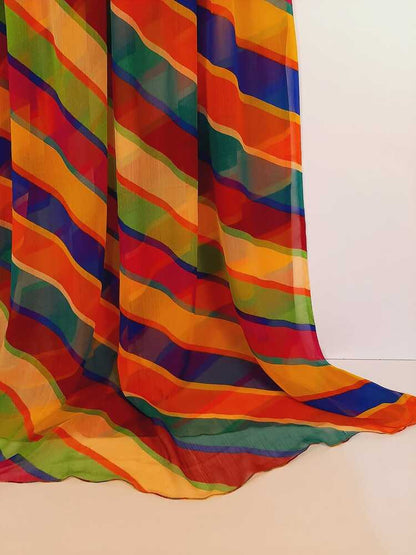 Printed Chiffon Dupatta - Multi - ZD228