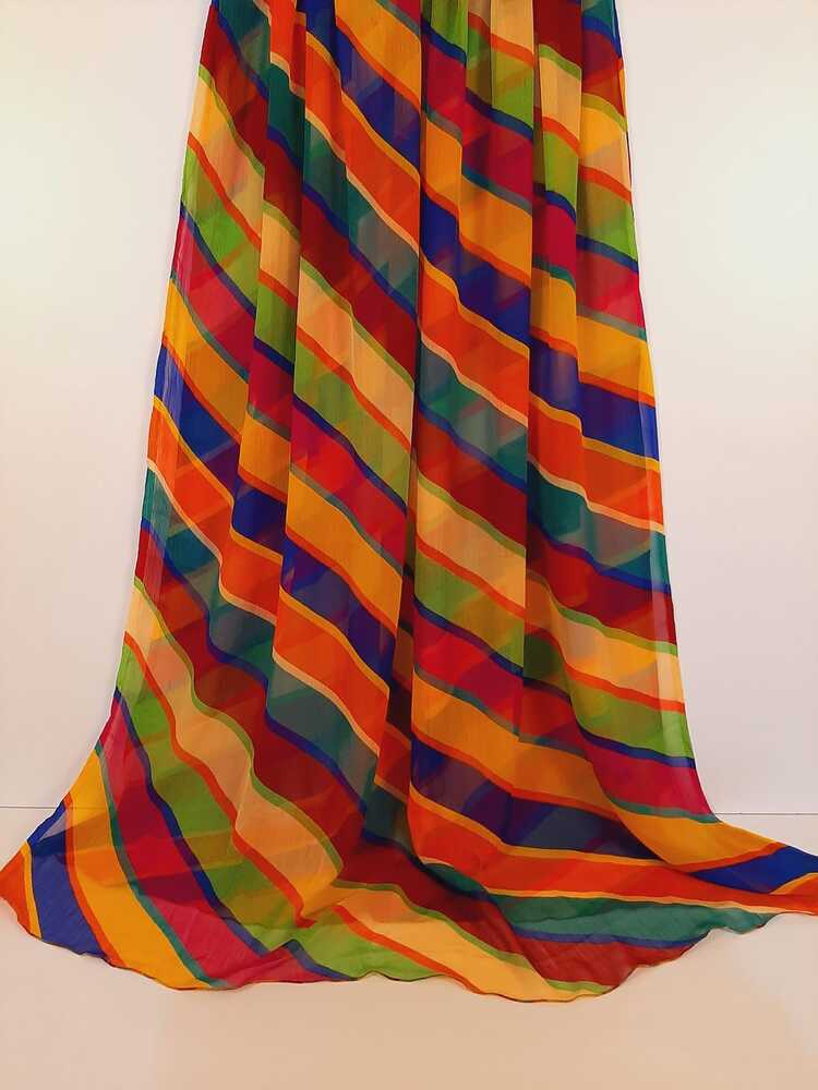 Printed Chiffon Dupatta - Multi - ZD228