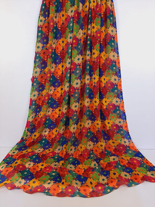 Printed Chiffon Dupatta - Multi - ZD230
