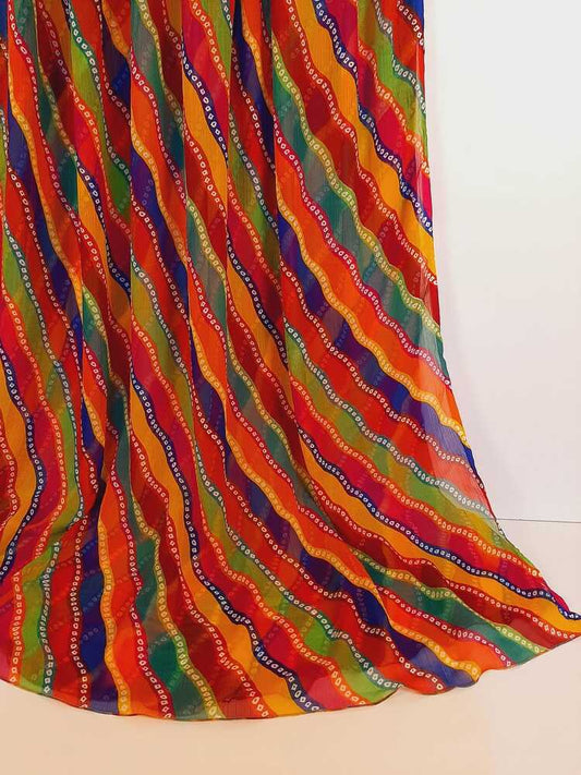 Printed Chiffon Dupatta - Multi - ZD231