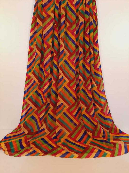 Printed Chiffon Dupatta - Multi - ZD681