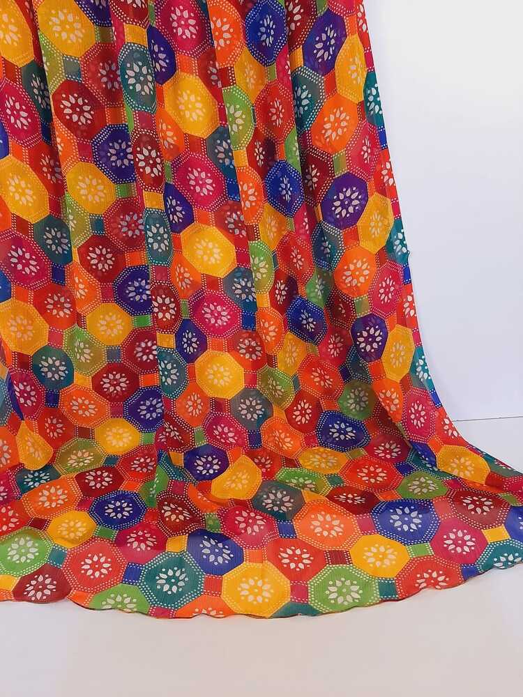 Printed Chiffon Dupatta - Multi - ZD705