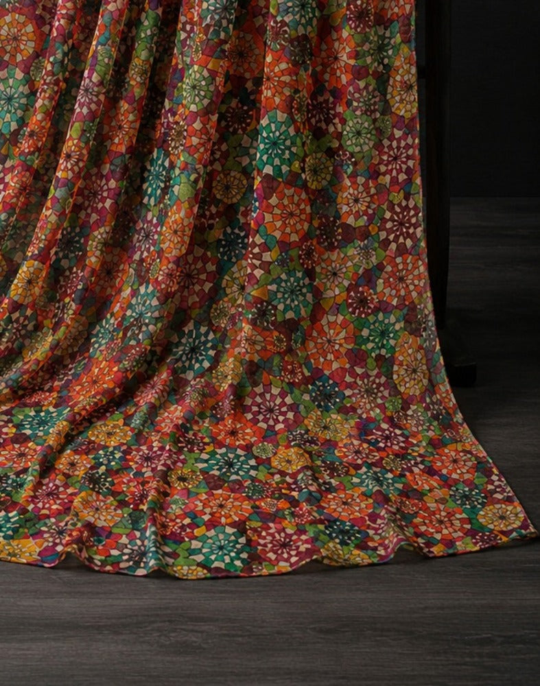 Chunri Printed Chiffon Dupatta - Multi - ZD708