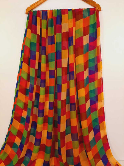 Printed Chiffon Dupatta - Multi - ZD715