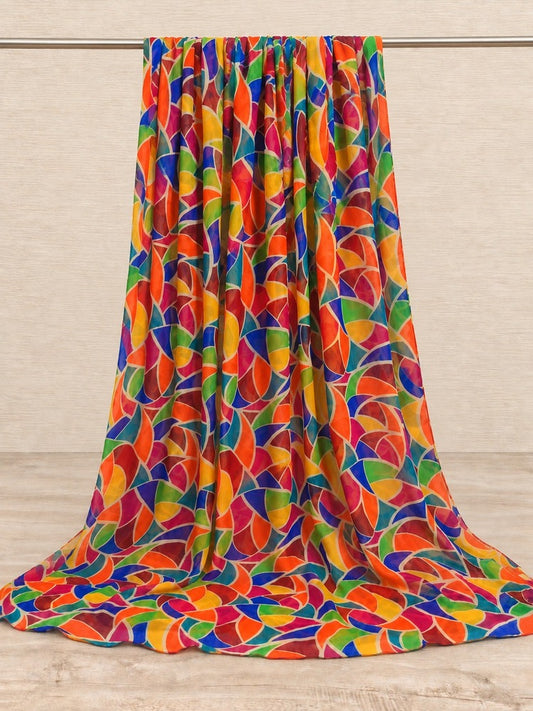 Printed Chiffon Dupatta - Multi -  ZD825