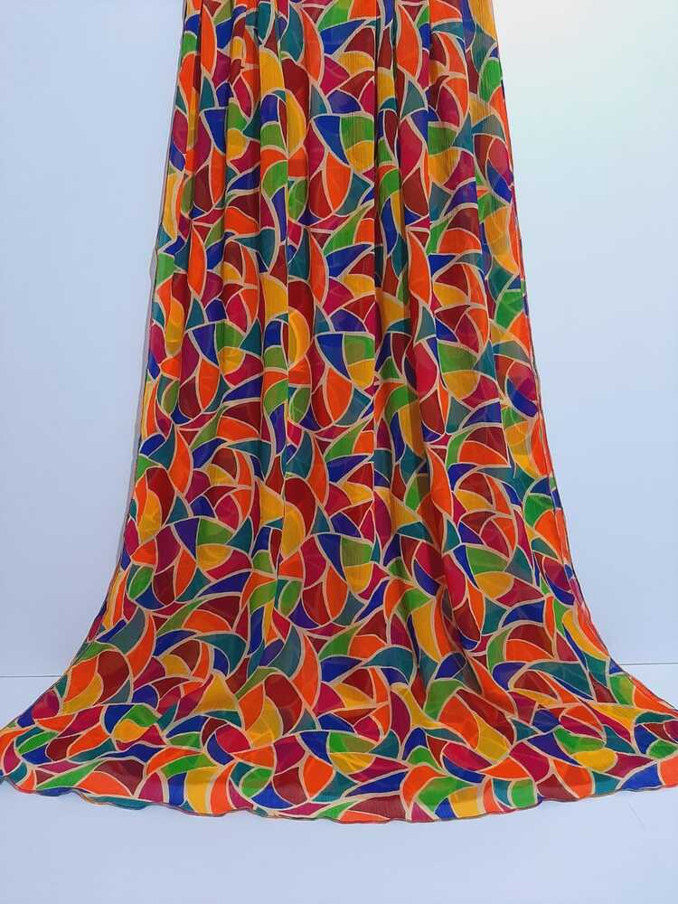 Printed Chiffon Dupatta - Multi -  ZD825