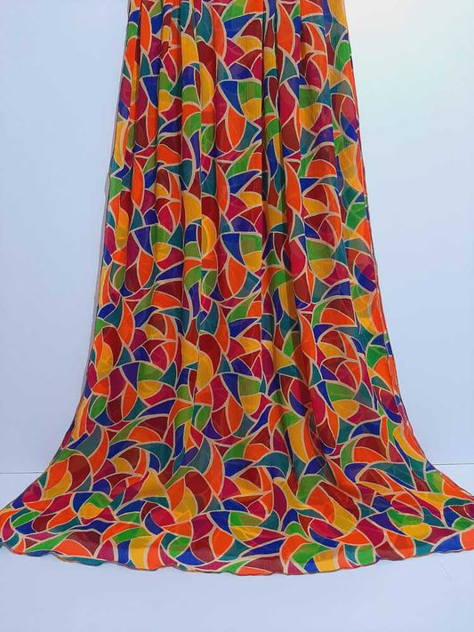 Printed Chiffon Dupatta - Multi -  ZD825