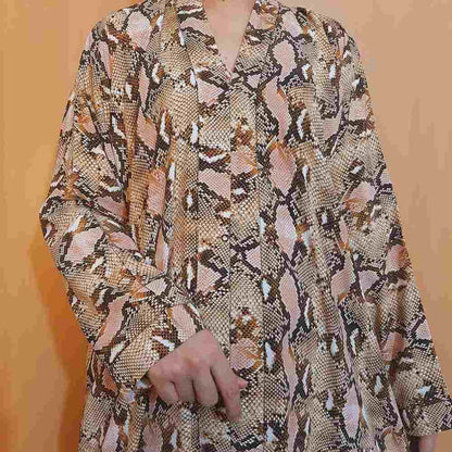 printed front open abaya georget