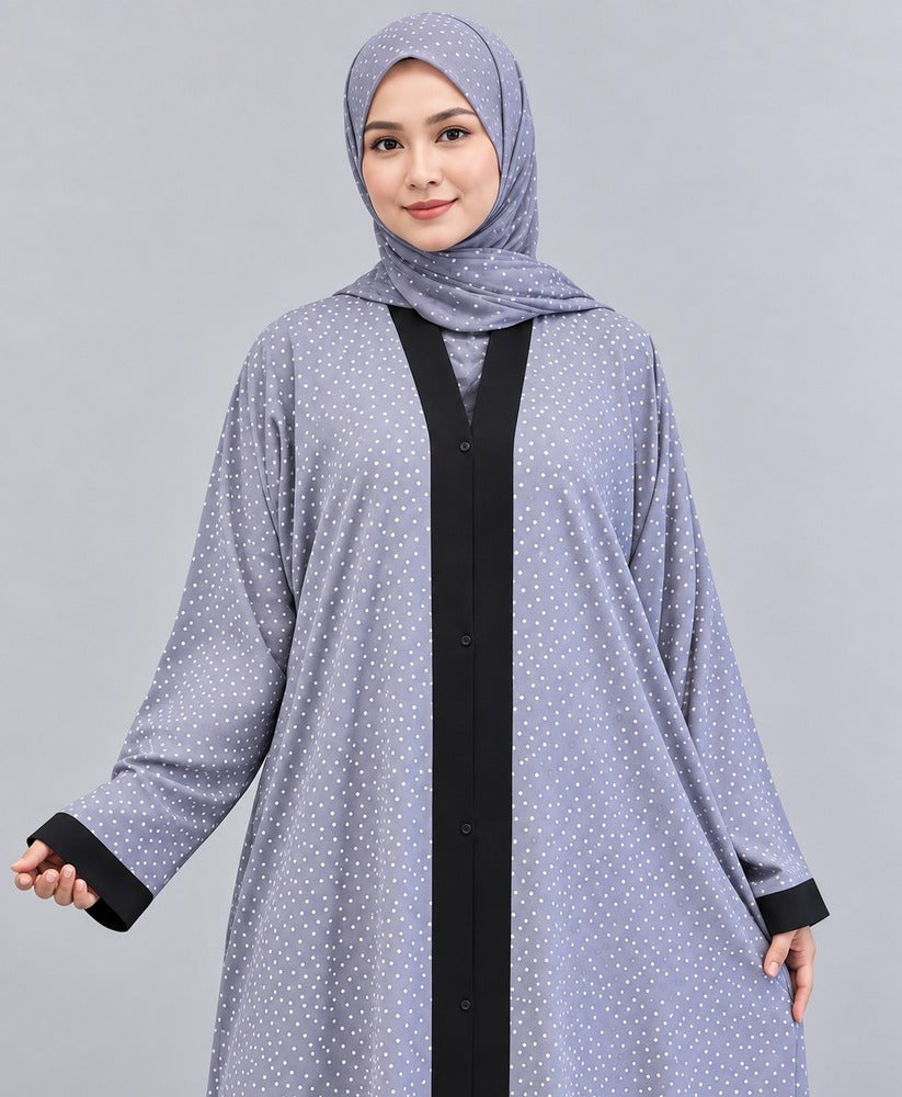Printed - Georgette - Abaya - With Scarf - BGA217