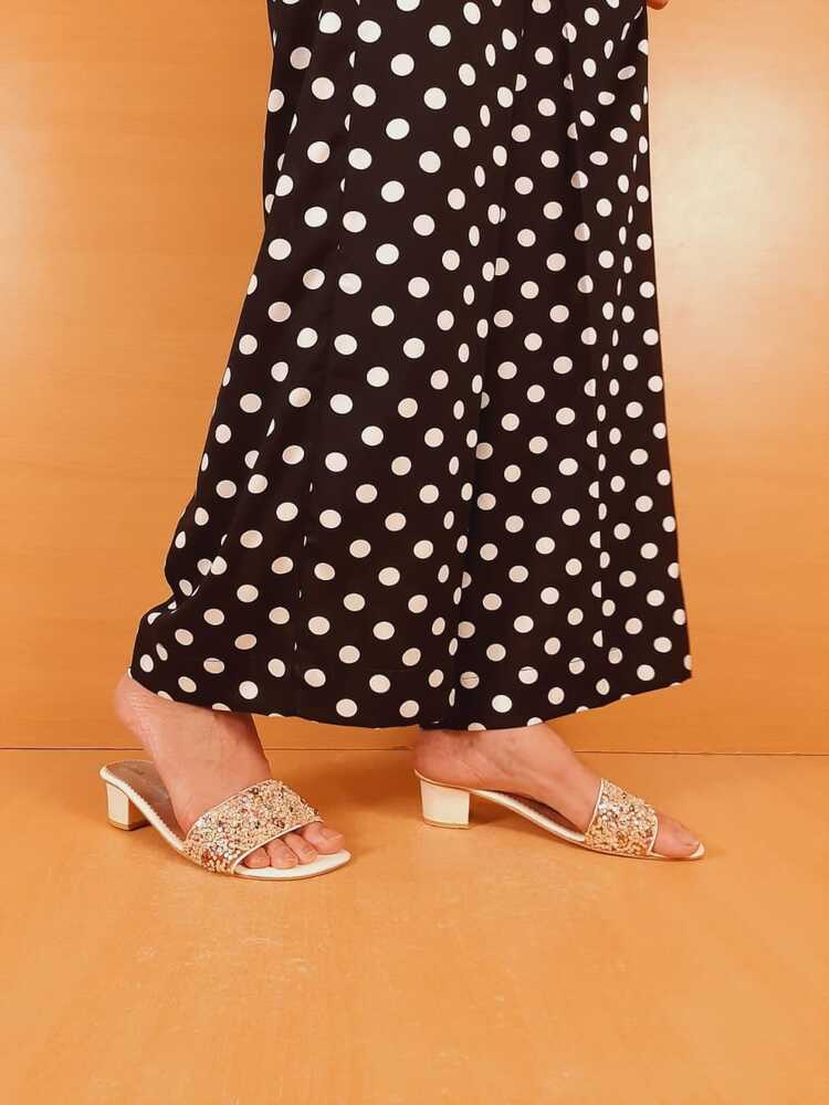 Printed Linen Palazzo - Black - ZT304