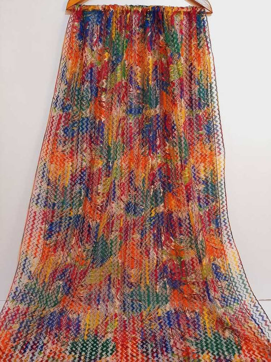 Printed Net Dupatta Multi -  ZD206