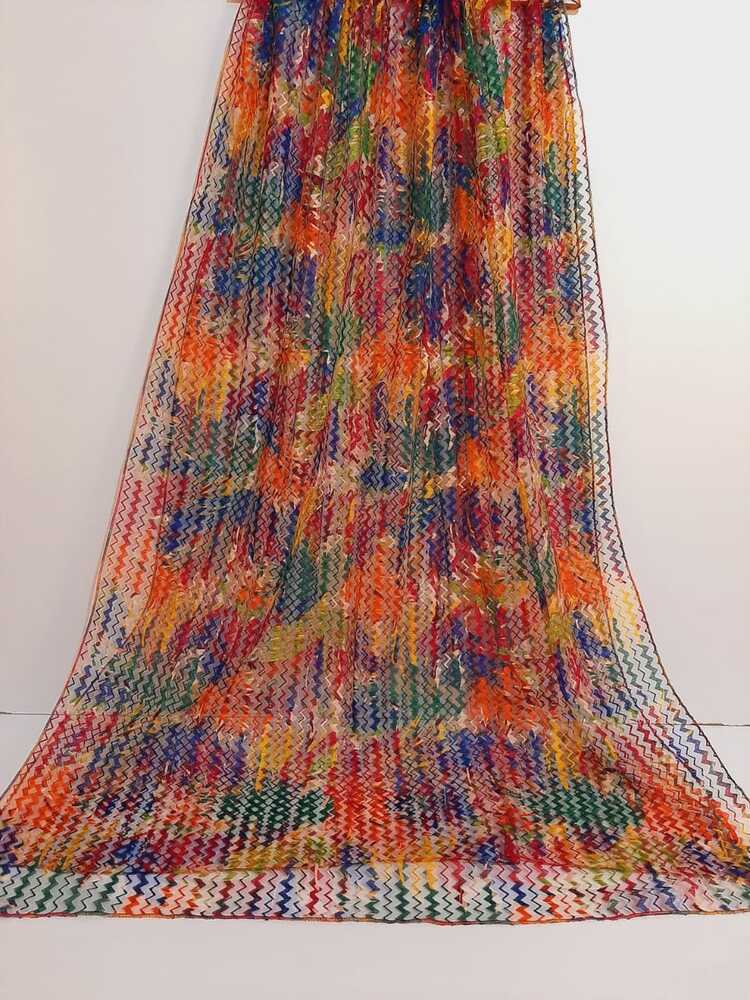 Printed Net Dupatta Multi -  ZD206