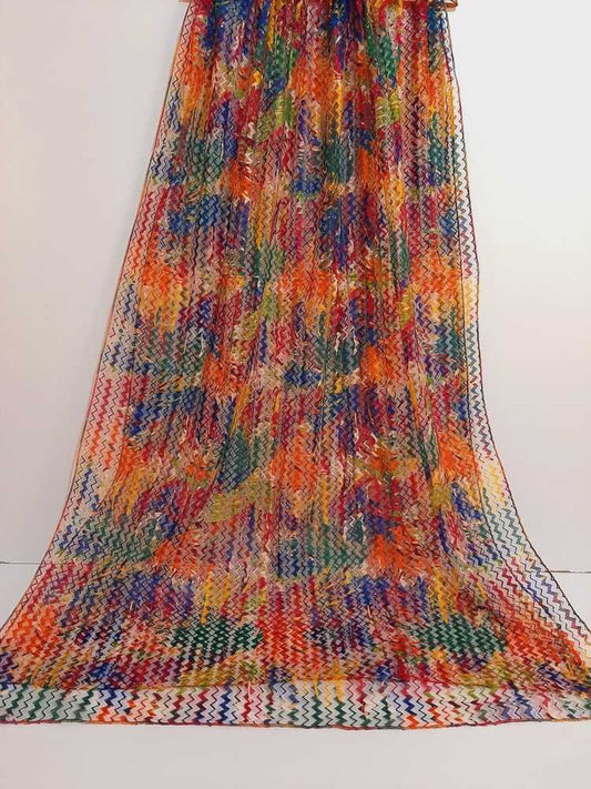 Printed Net Dupatta Multi -  ZD206