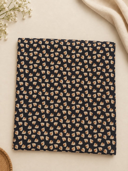 Printed Summer Shawl / Chaddar - Black - SH15
