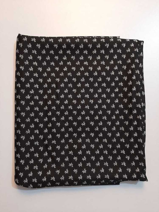 Printed Summer Shawl / Chaddar  - Black & White - SH07