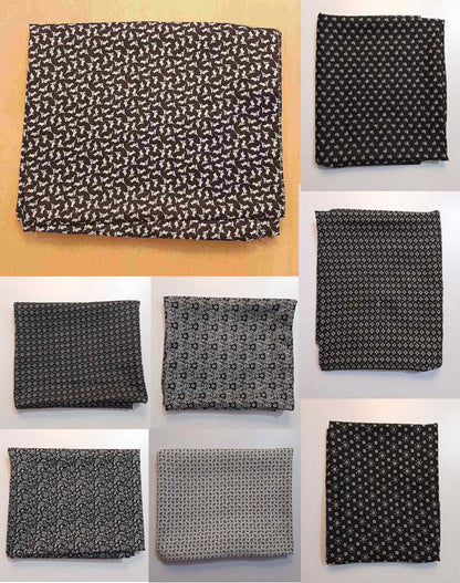 Printed Summer Shawl / Chaddar - Lawn  - Black & White - SH07