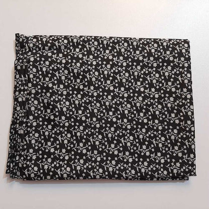 Printed Summer Shawl / Chaddar - Lawn  - Black & White - SH07