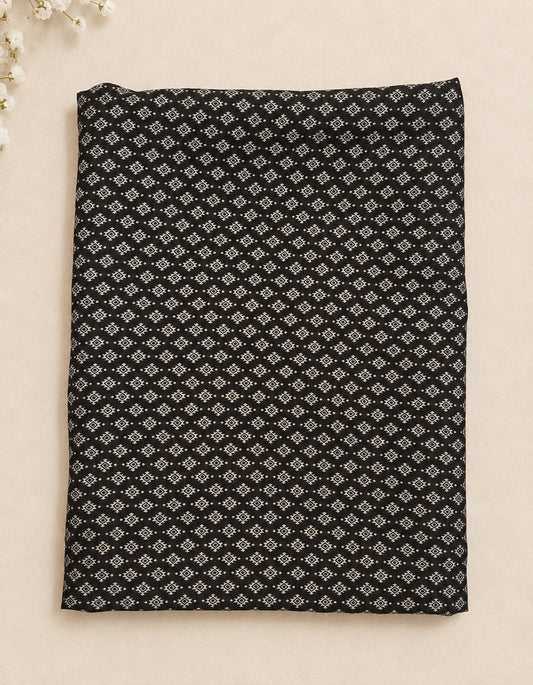 Printed Summer Shawl / Chaddar  - Black & White - SH07-J