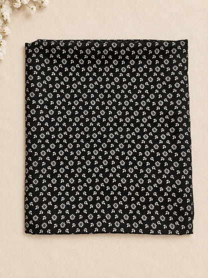 Printed Summer Shawl / Chaddar  - Black & White - SH07-k