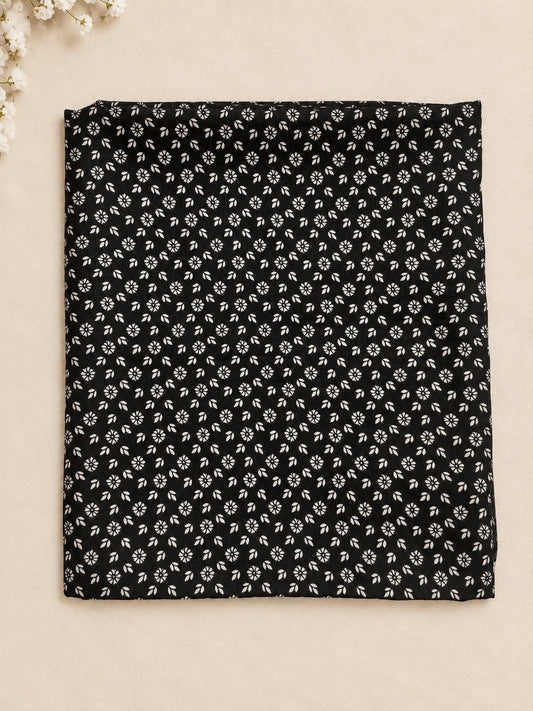 Printed Summer Shawl / Chaddar  - Black & White - SH07-k