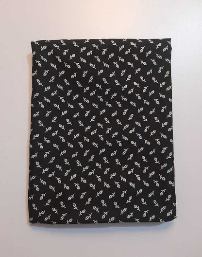 Printed Summer Shawl / Chaddar  - Black & White - SH07