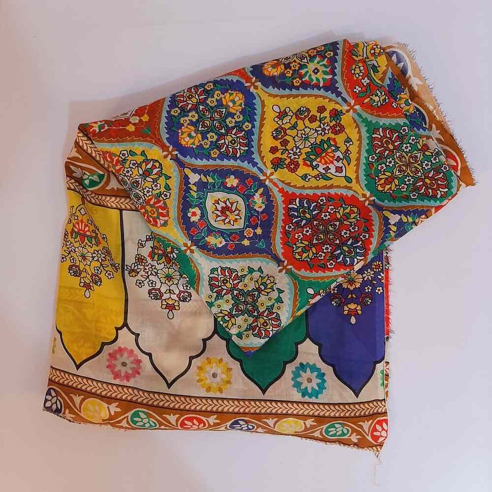 Pure lawn Dupatta - Multi - ZD705