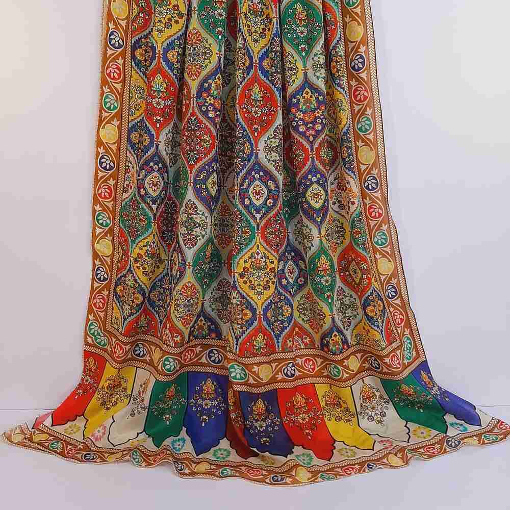 Pure lawn Dupatta - Multi - ZD705