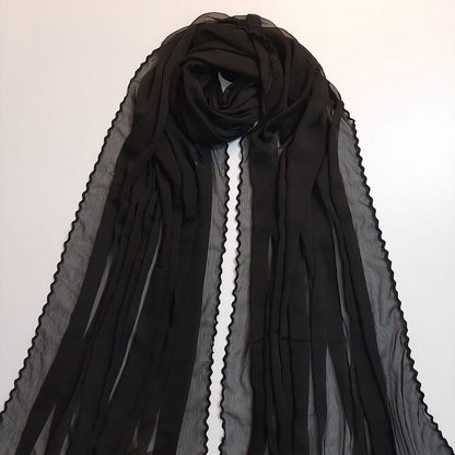 Qureshia Work Chiffon Dupatta Black  - ZD162