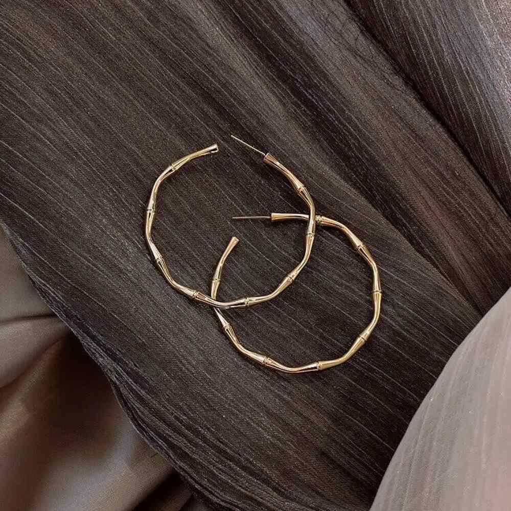 Round Hoop Earring - Gold - AE216