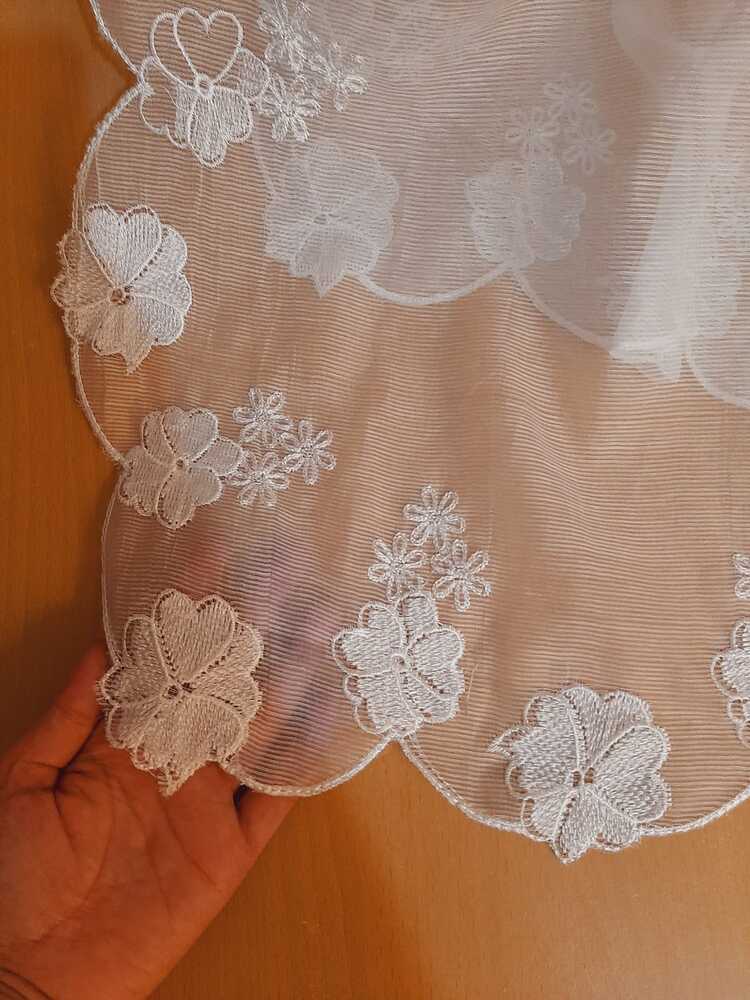 Self Embroided Dupatta – White - ZD429