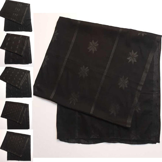 Self print lawn dupatta - Black -  ZD1108