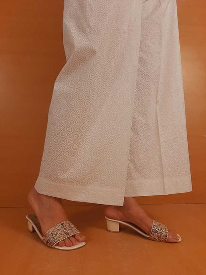 Self Print Palazo - White - ZT208