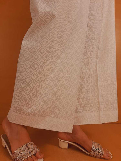 Self Print Palazo - White - ZT208