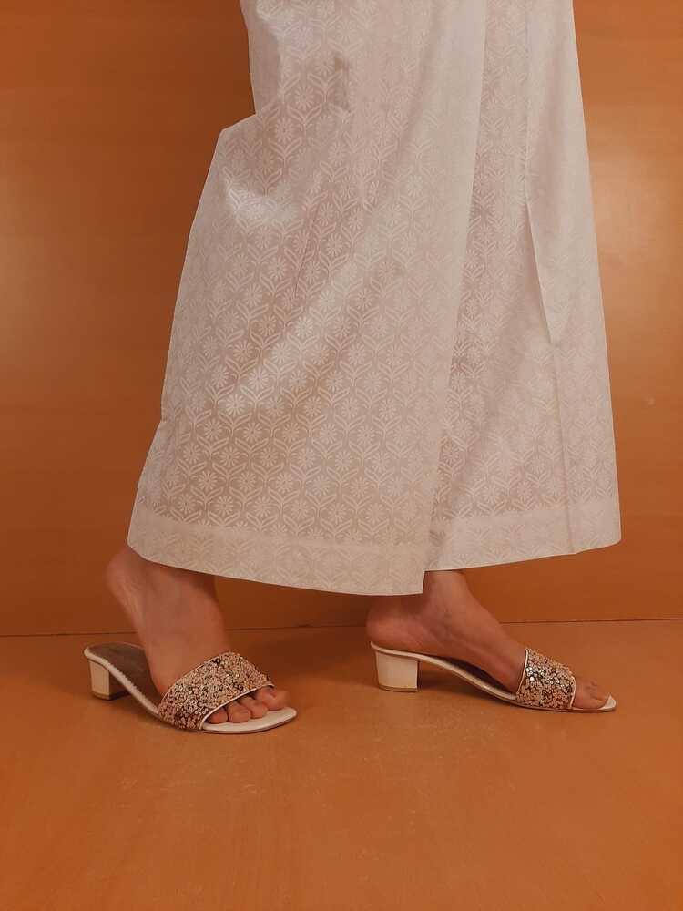 Self Print Palazo - White - ZT311