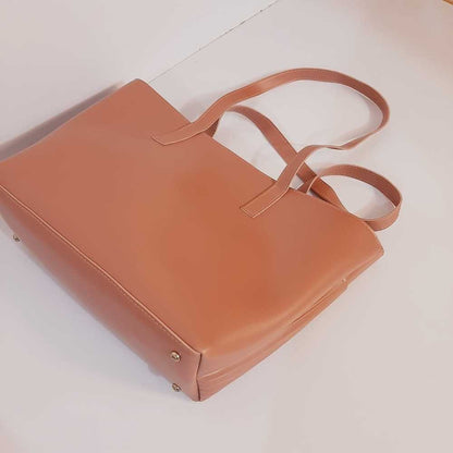PU Leather Handbag - Beige - B02