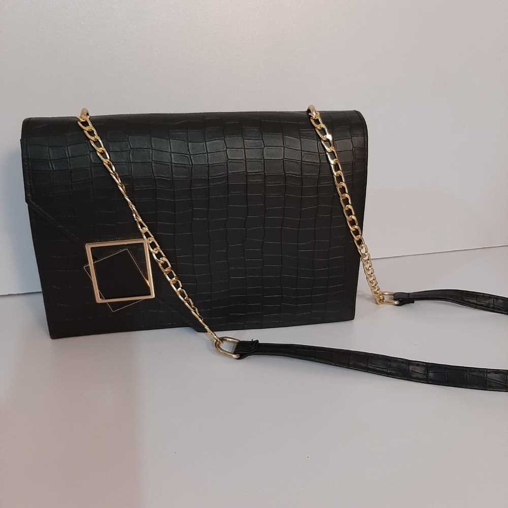 PU Leather Handbag - Black - B03
