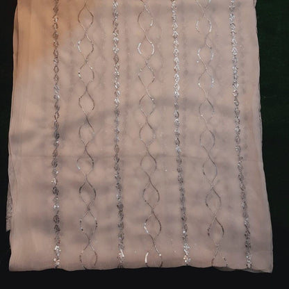 Silver Zari Embroided Chiffon Dupatta – Dyeable