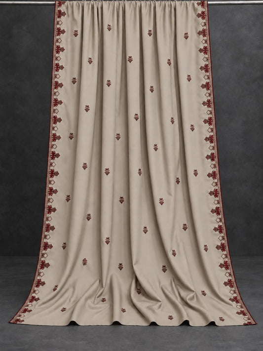 Embroided Swiss Lawn Chaddar Summer Shawl - Skin -  SH25