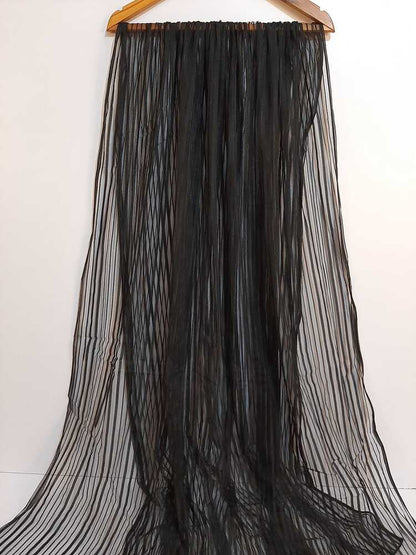 Stripe Net Dupatta - Black - ZD31