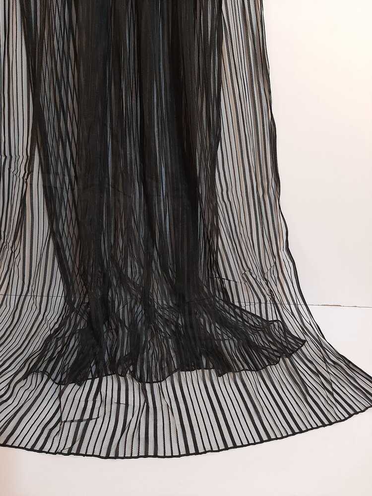 Stripe Net Dupatta - Black - ZD31