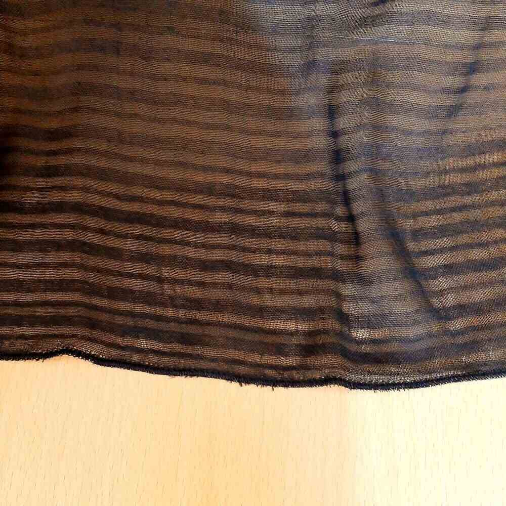 Striped Chiffon Dupatta - Black - ZD763
