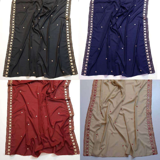 Embroided Swiss Lawn Chaddar Summer Shawl - SH17