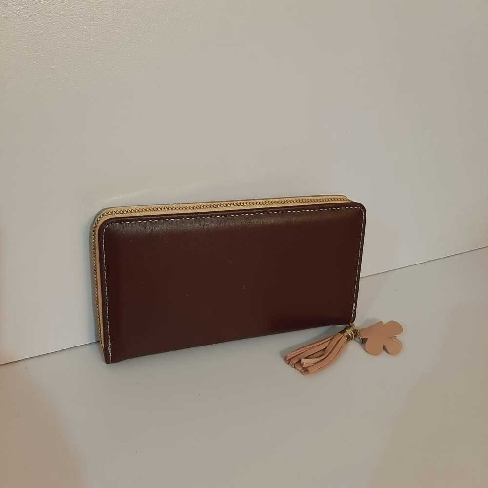 Top Zip Wallet Purse With Wristlet Strap - Multi - W05