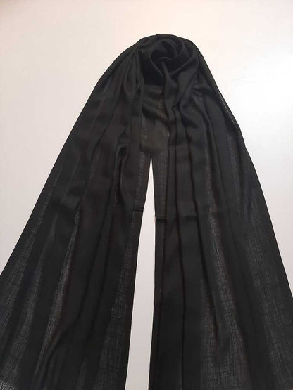 Turkish Lawn Scarf Stole – Black – ZSC28
