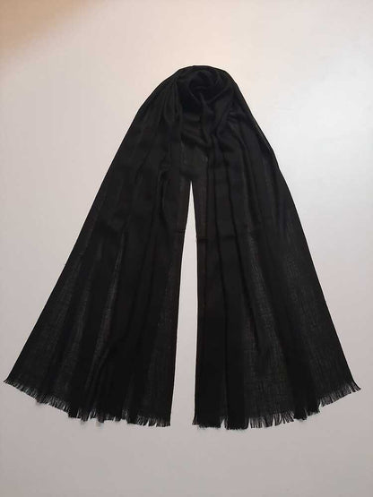 Turkish Lawn Scarf Stole – Black – ZSC28