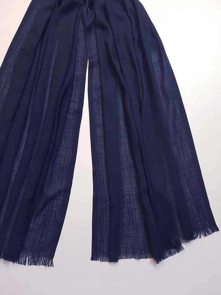 Turkish Lawn Scarf Stole – Navy – ZSC28